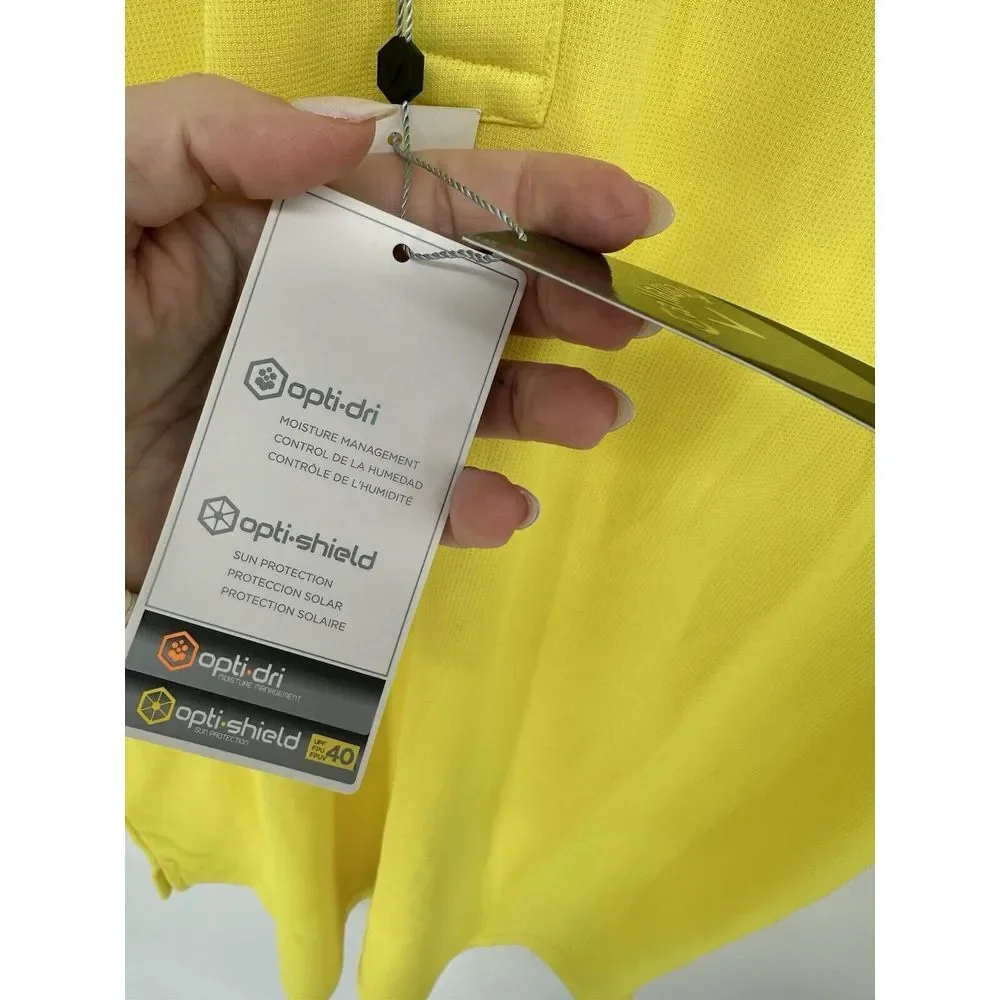 Callaway Opti-Dri Yellow Men's Golf‎ Polo Shirt Size Small Collared Short Sleeve